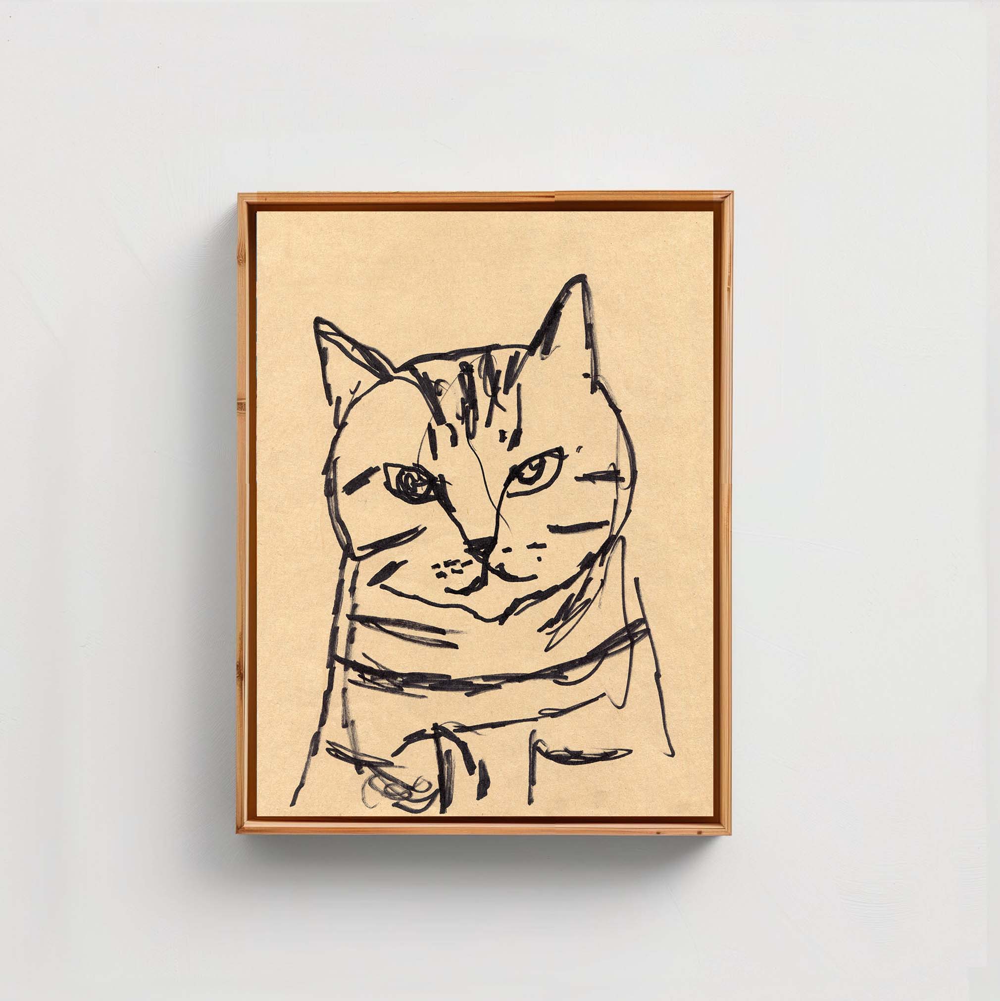 A Cat Portrait Sketch