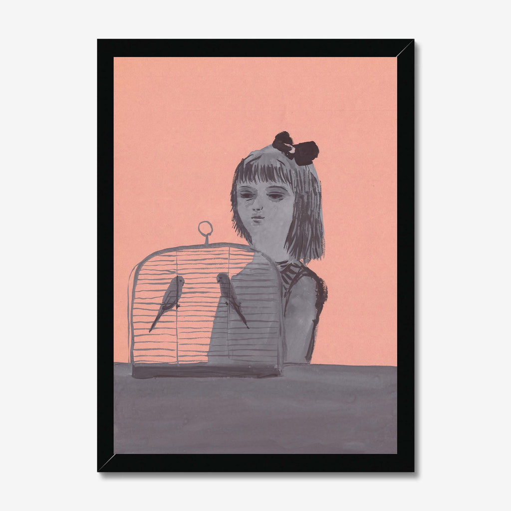 A girl with Two Birds