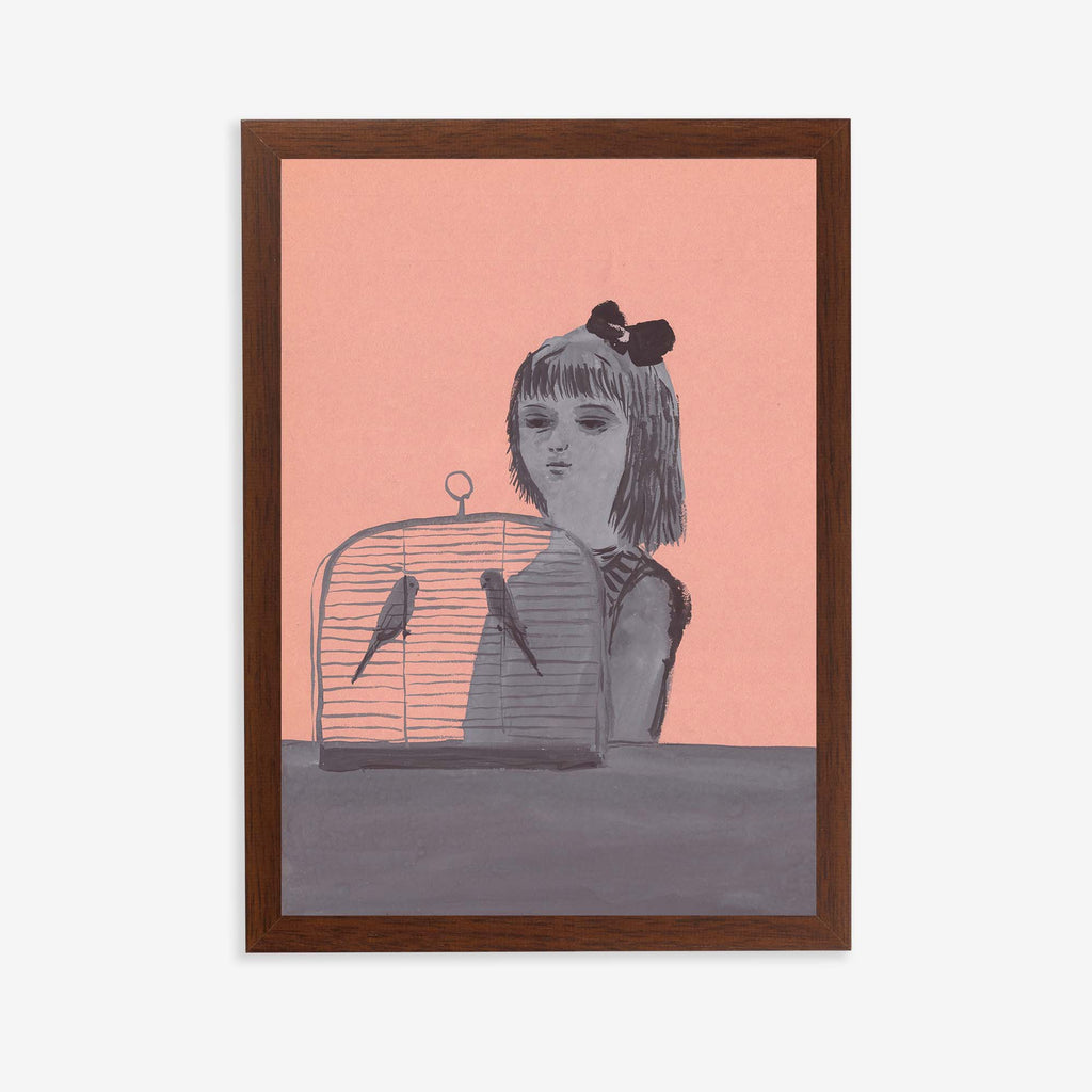 A girl with Two Birds