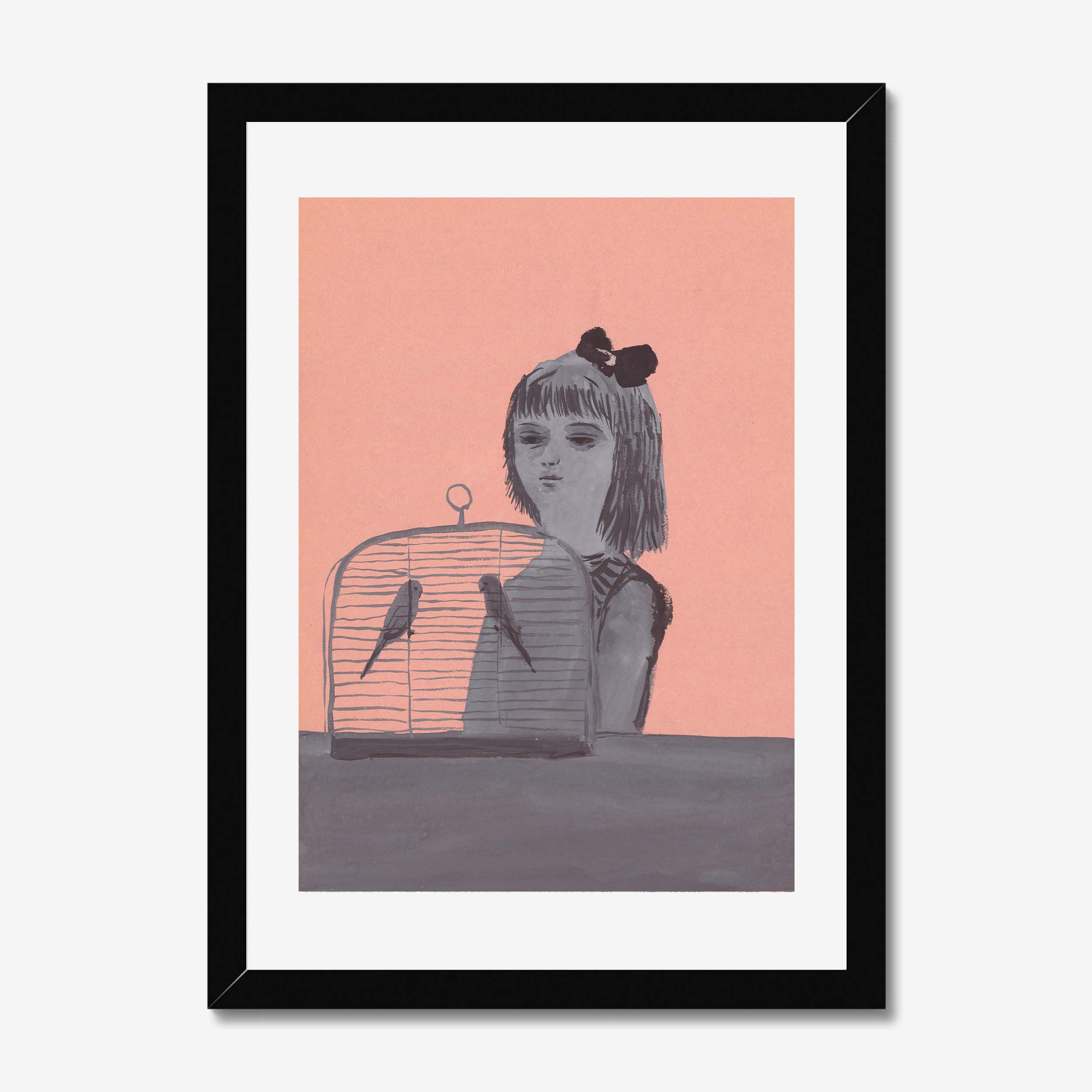 A girl with Two Birds