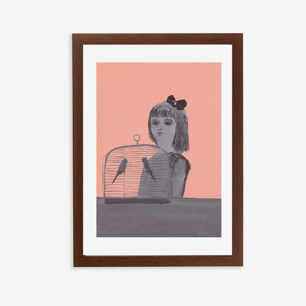 A girl with Two Birds