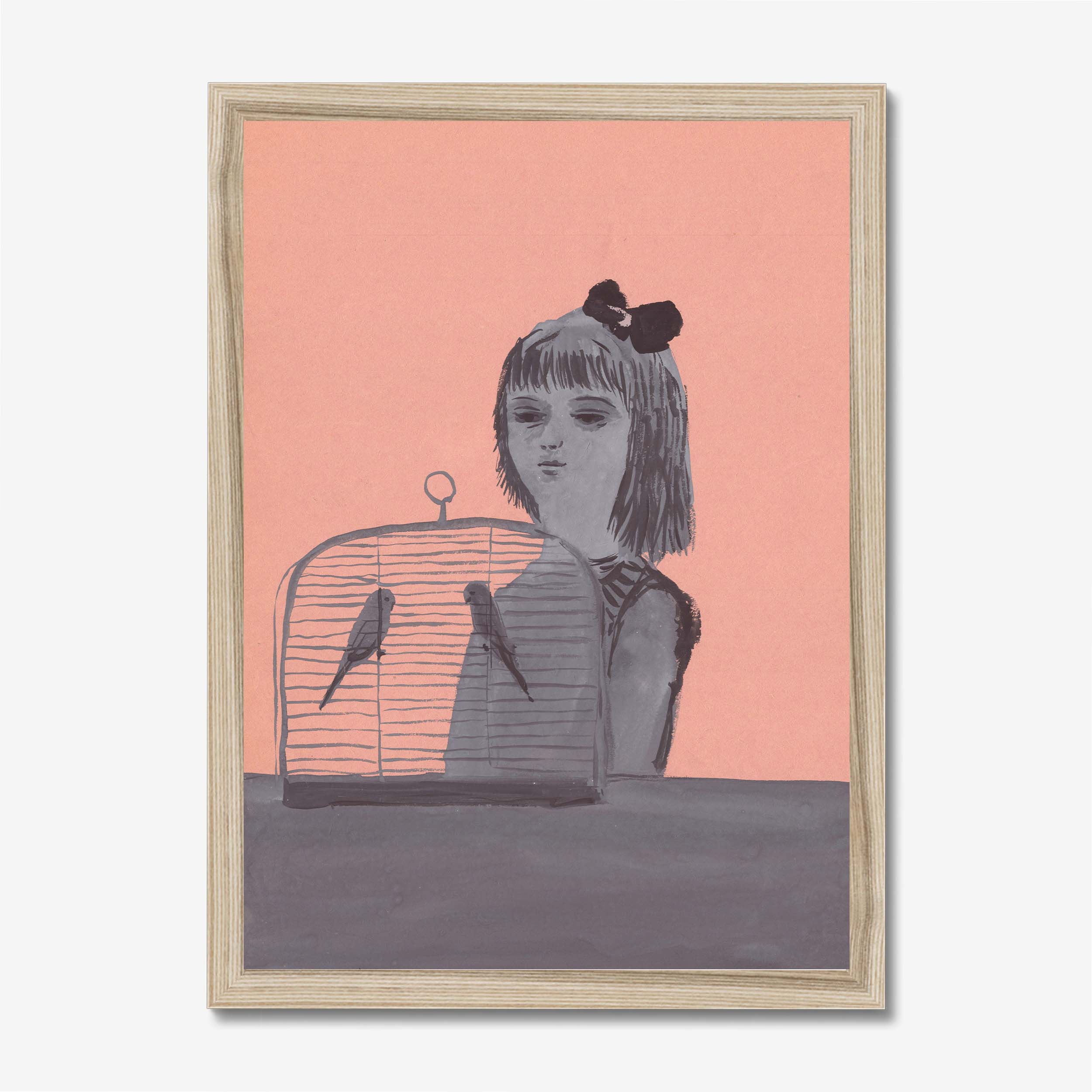 A girl with Two Birds