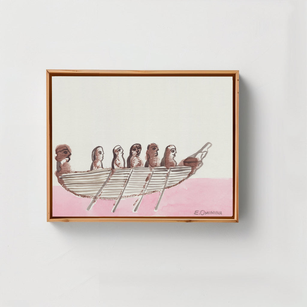 Rowing Boat in Pink Sea