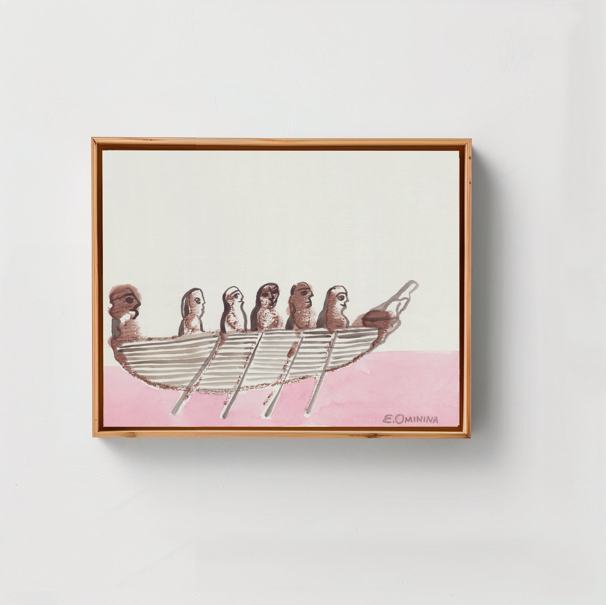 Rowing Boat in Pink Sea