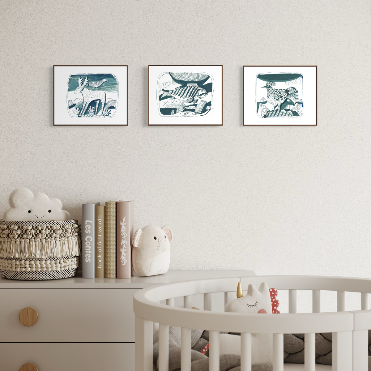 Blue Nursery Bundle | Three Themed Art Prints