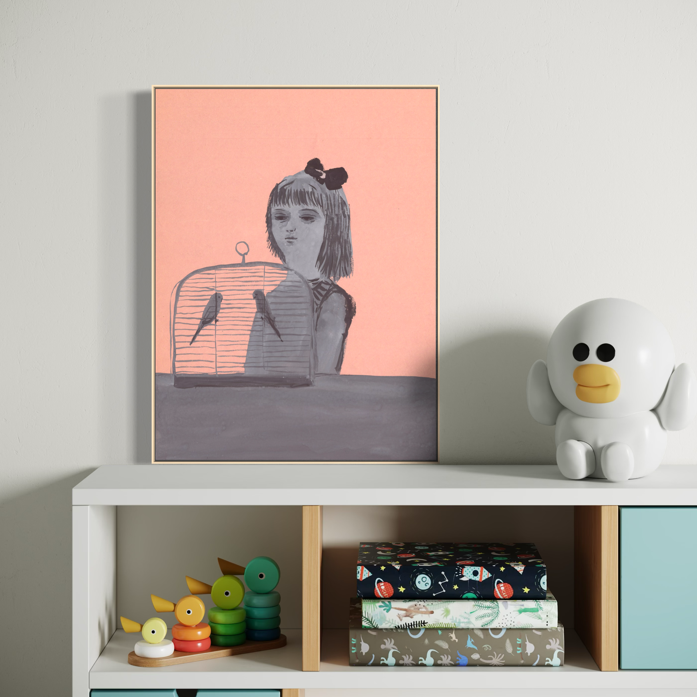 A girl with Two Birds