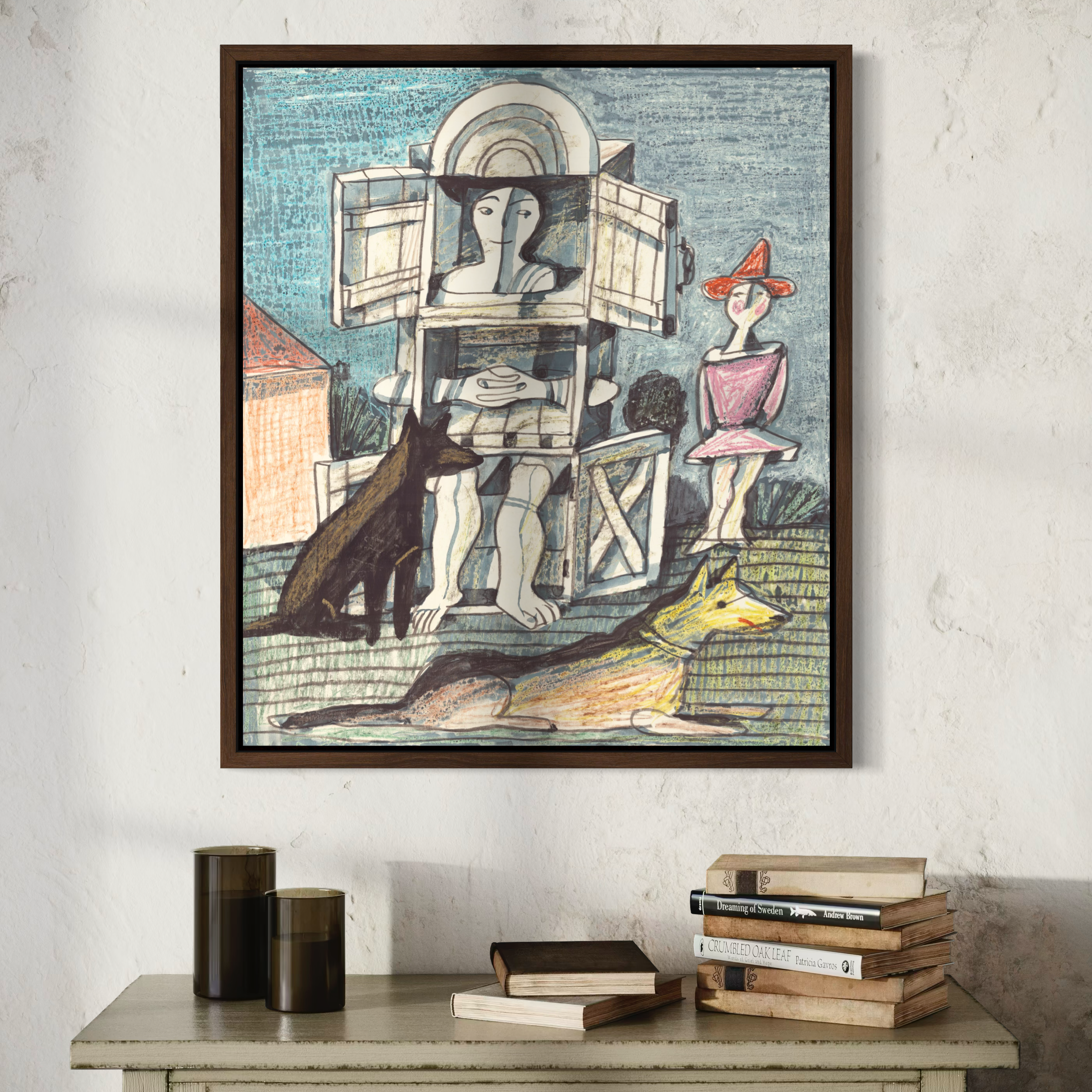 Cupboard Man with Dogs