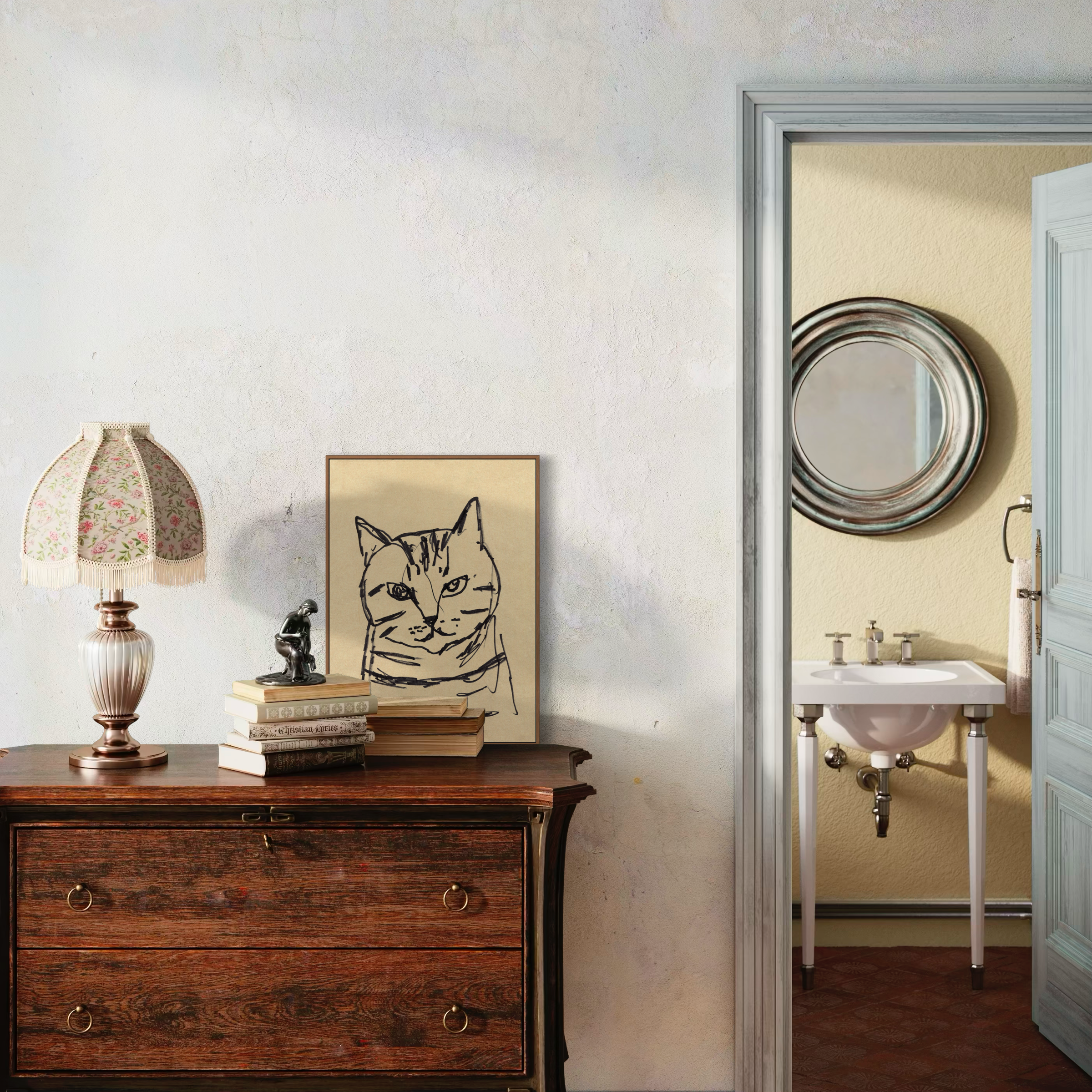 A Cat Portrait Sketch