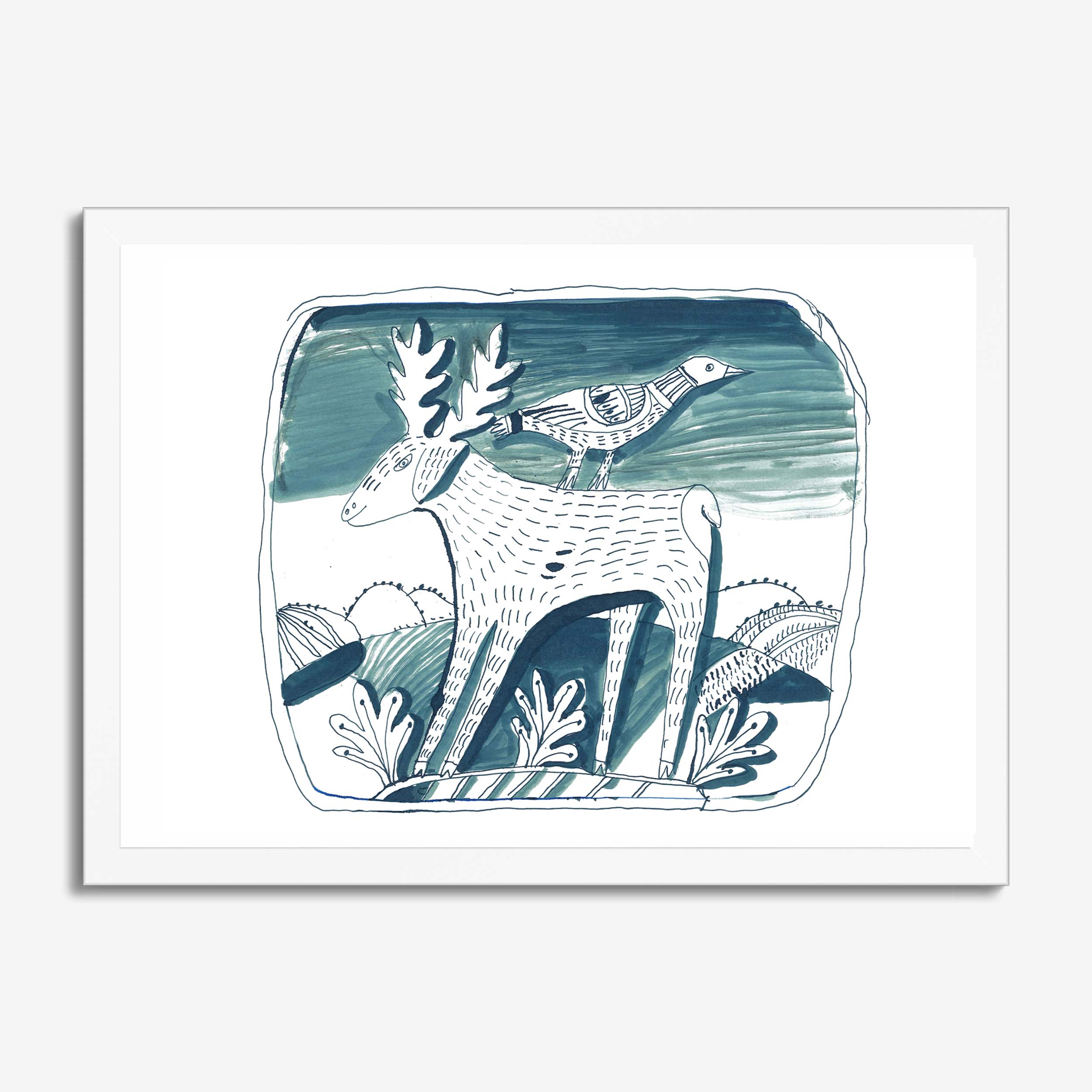 Moose and Birdie in the Window