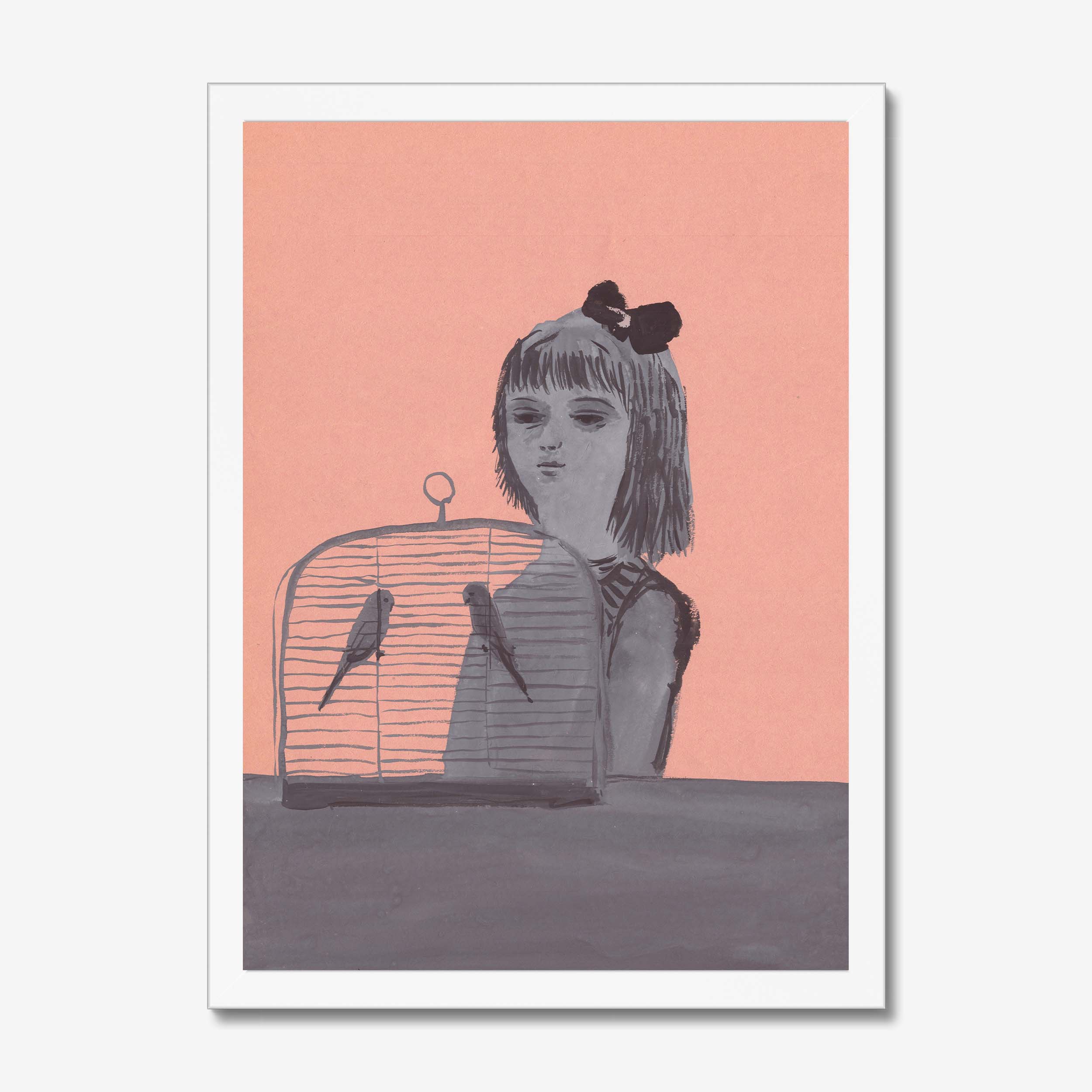 A girl with Two Birds