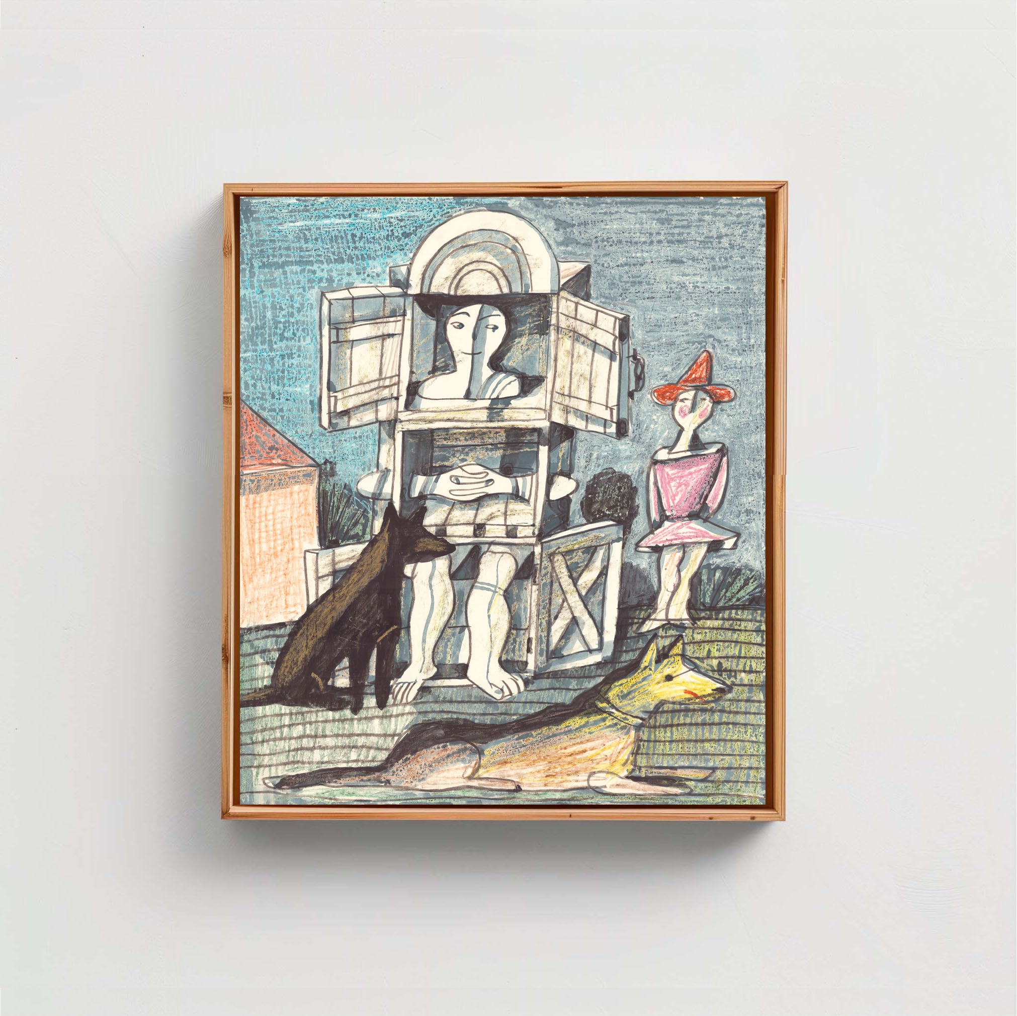 Cupboard Man with Dogs