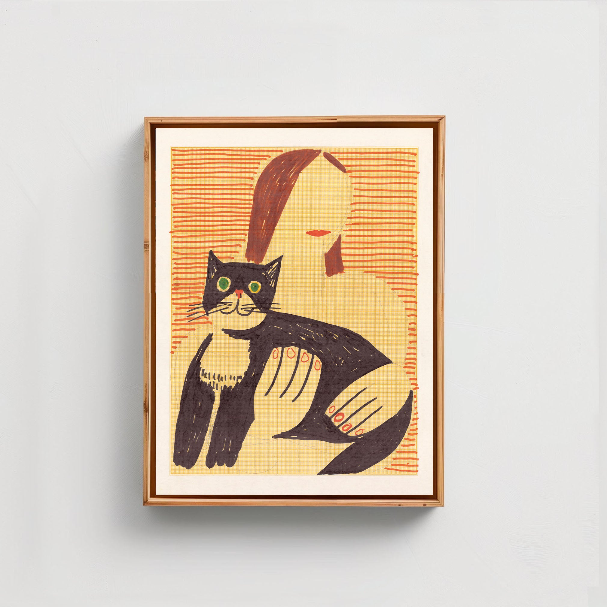 Lady With a Black and White Cat